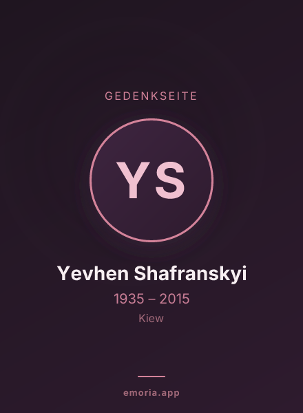 Gedenkportrait von Yevhen Shafranskyi