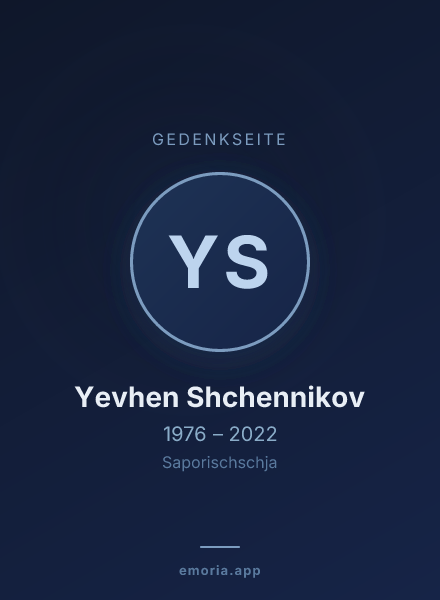 Gedenkportrait von Yevhen Shchennikov
