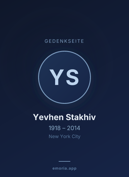 Gedenkportrait von Yevhen Stakhiv