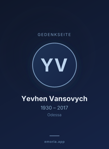 Gedenkportrait von Yevhen Vansovych