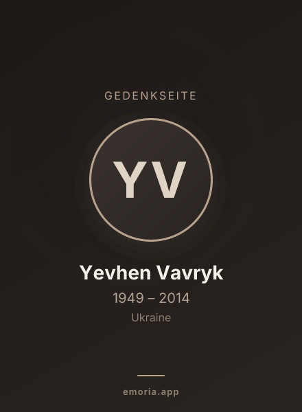 Gedenkportrait von Yevhen Vavryk