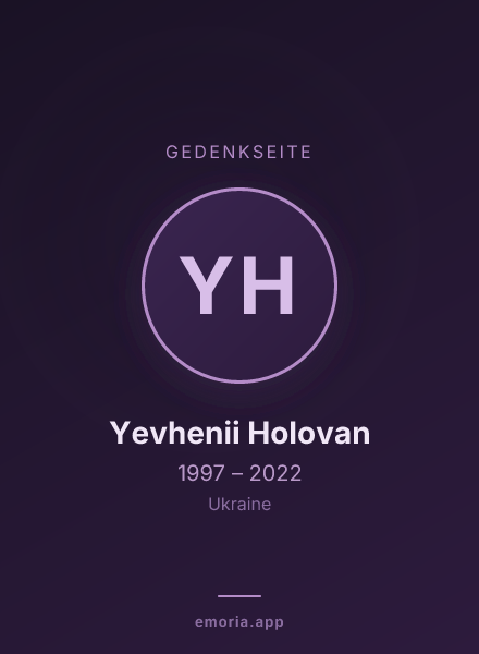 Gedenkportrait von Yevhenii Holovan