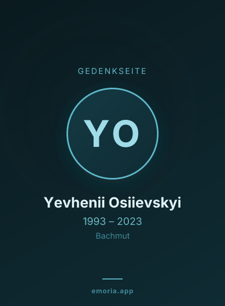 Gedenkportrait von Yevhenii Osiievskyi