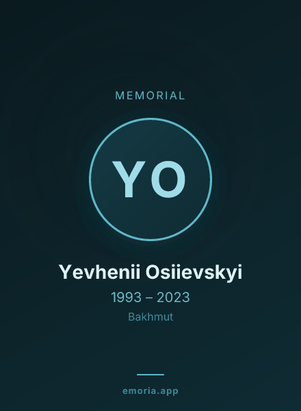 Memorial portrait of Yevhenii Osiievskyi