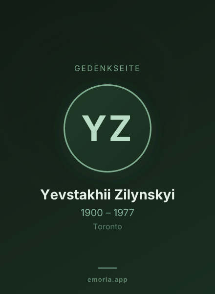 Gedenkportrait von Yevstakhii Zilynskyi