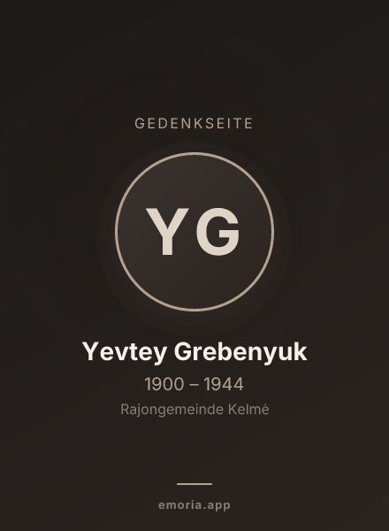 Gedenkportrait von Yevtey Grebenyuk
