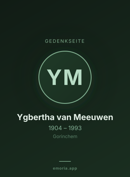 Gedenkportrait von Ygbertha van Meeuwen