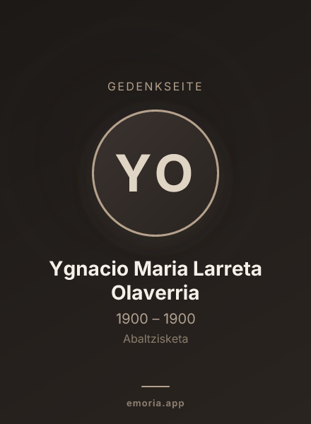 Gedenkportrait von Ygnacio Maria Larreta Olaverria