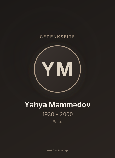 Gedenkportrait von Yəhya Məmmədov