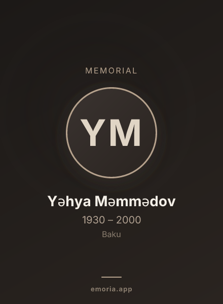Memorial portrait of Yəhya Məmmədov