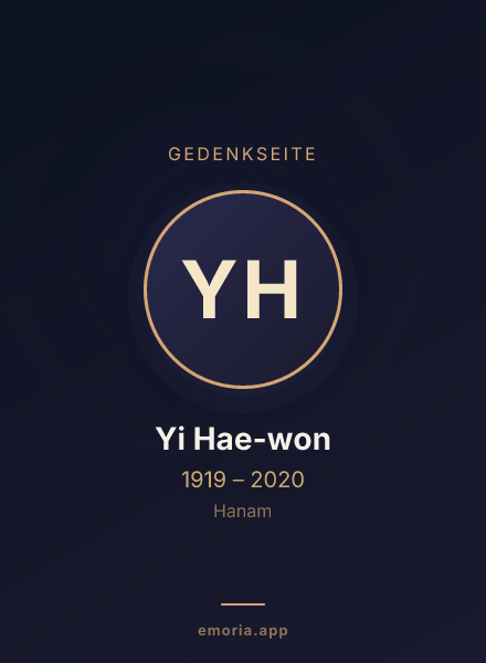 Gedenkportrait von Yi Hae-won