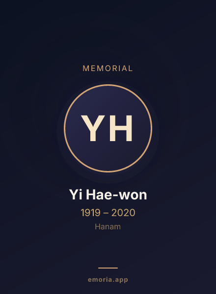 Memorial portrait of Yi Hae-won