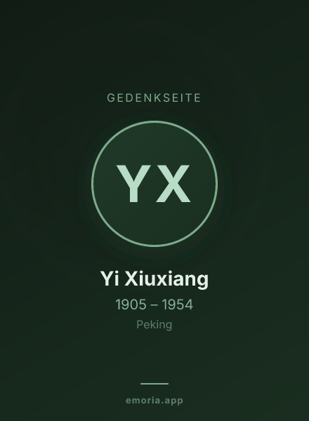 Gedenkportrait von Yi Xiuxiang
