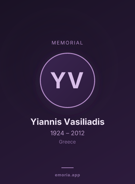 Memorial portrait of Yiannis Vasiliadis