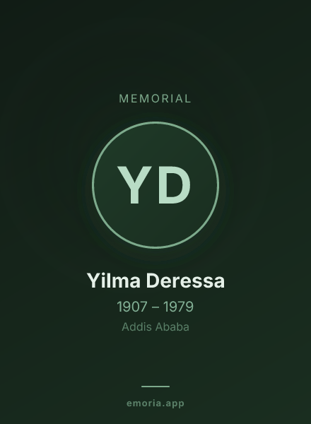 Memorial portrait of Yilma Deressa