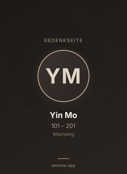 Gedenkportrait von Yin Mo