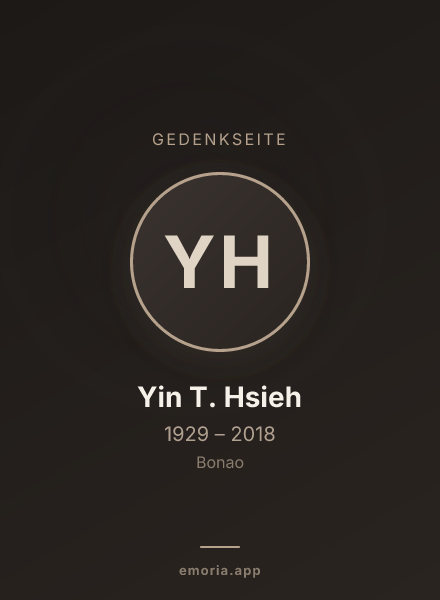 Gedenkportrait von Yin T. Hsieh