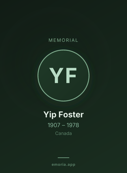 Memorial portrait of Yip Foster
