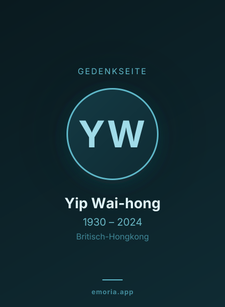 Gedenkportrait von Yip Wai-hong