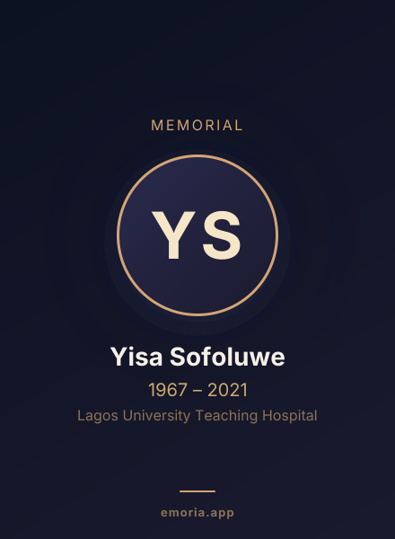 Memorial portrait of Yisa Sofoluwe