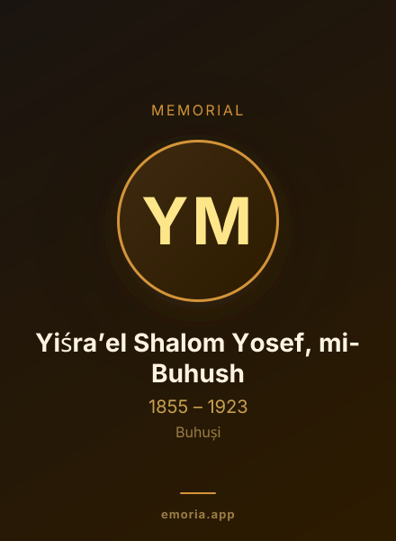 Memorial portrait of Yiśraʼel Shalom Yosef, mi-Buhush