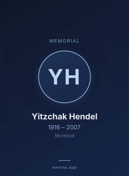 Memorial portrait of Yitzchak Hendel