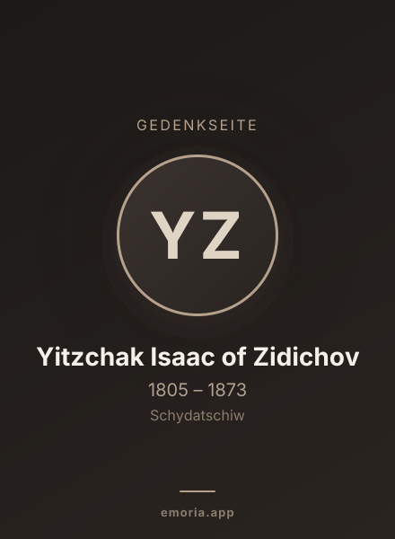 Gedenkportrait von Yitzchak Isaac of Zidichov