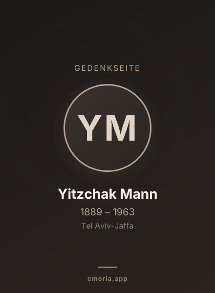 Gedenkportrait von Yitzchak Mann