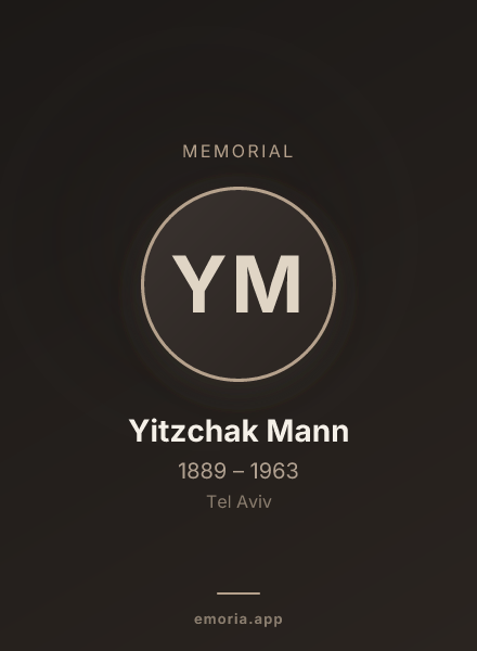 Memorial portrait of Yitzchak Mann