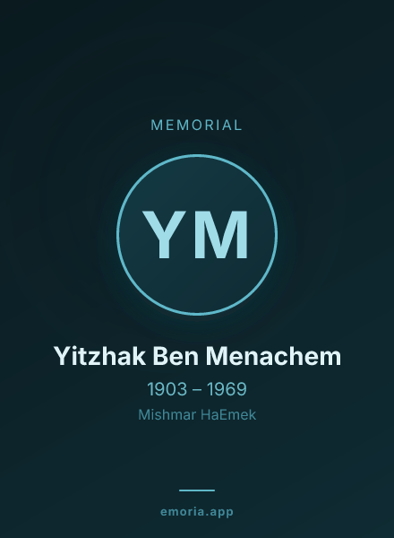 Memorial portrait of Yitzhak Ben Menachem
