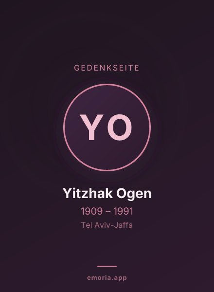 Gedenkportrait von Yitzhak Ogen