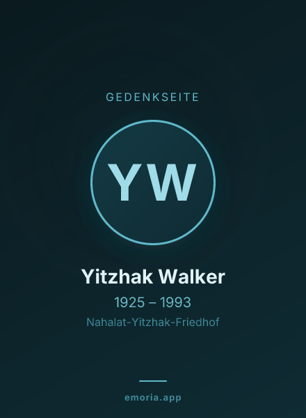 Gedenkportrait von Yitzhak Walker