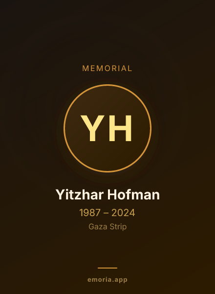 Memorial portrait of Yitzhar Hofman