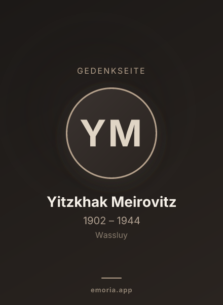 Gedenkportrait von Yitzkhak Meirovitz