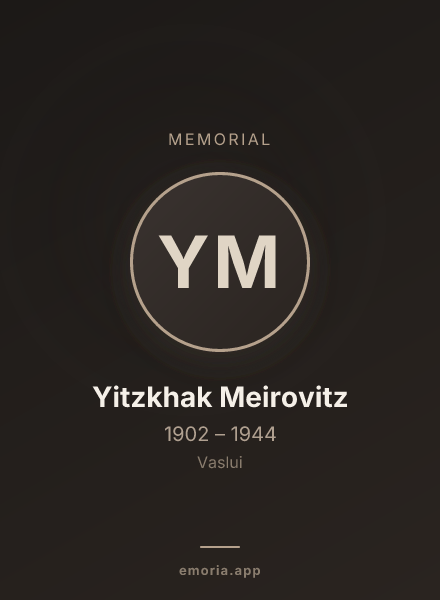 Memorial portrait of Yitzkhak Meirovitz