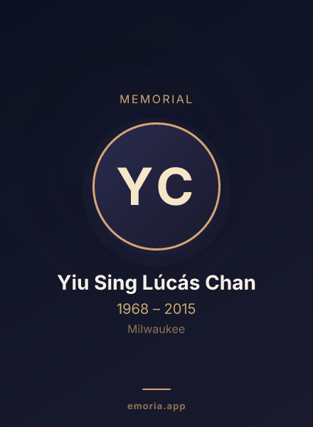 Memorial portrait of Yiu Sing Lúcás Chan