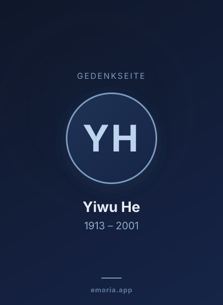 Gedenkportrait von Yiwu He