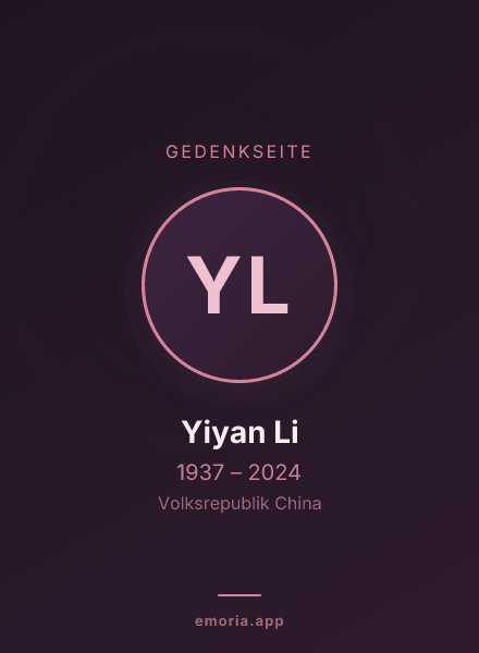 Gedenkportrait von Yiyan Li