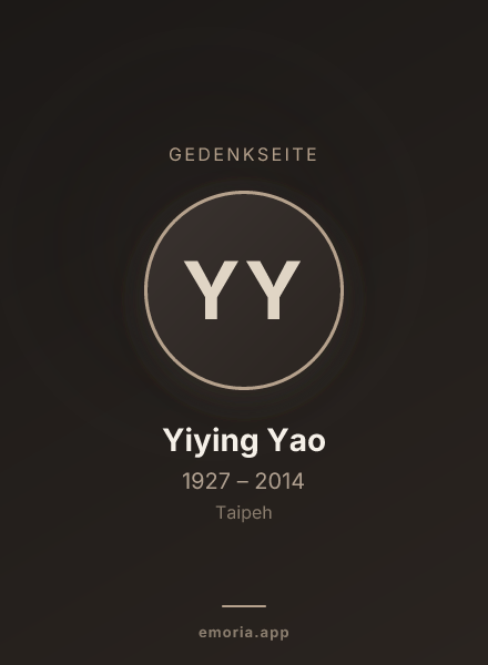 Gedenkportrait von Yiying Yao