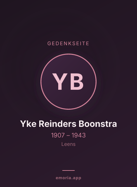 Gedenkportrait von Yke Reinders Boonstra