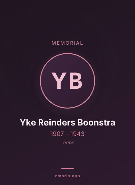 Memorial portrait of Yke Reinders Boonstra