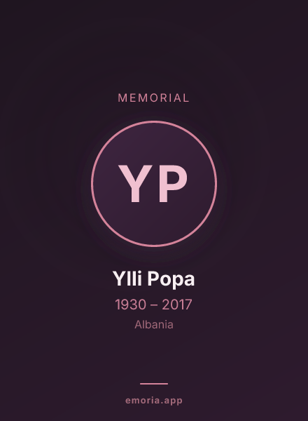 Memorial portrait of Ylli Popa