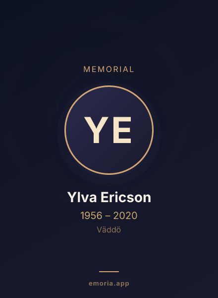 Memorial portrait of Ylva Ericson