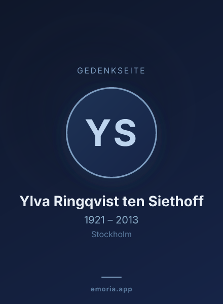 Gedenkportrait von Ylva Ringqvist ten Siethoff