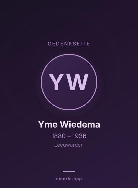 Gedenkportrait von Yme Wiedema