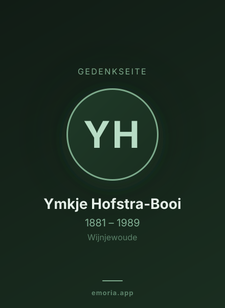 Gedenkportrait von Ymkje Hofstra-Booi