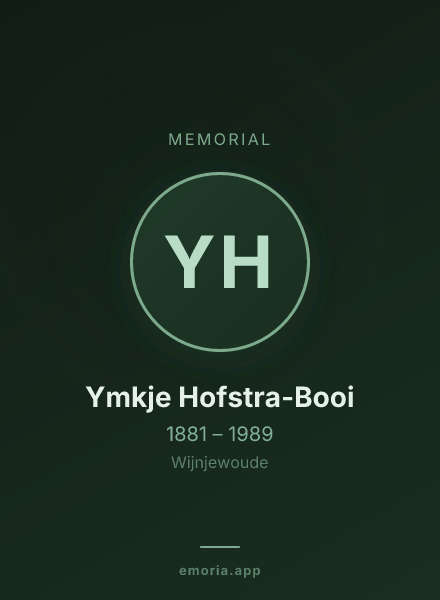 Memorial portrait of Ymkje Hofstra-Booi
