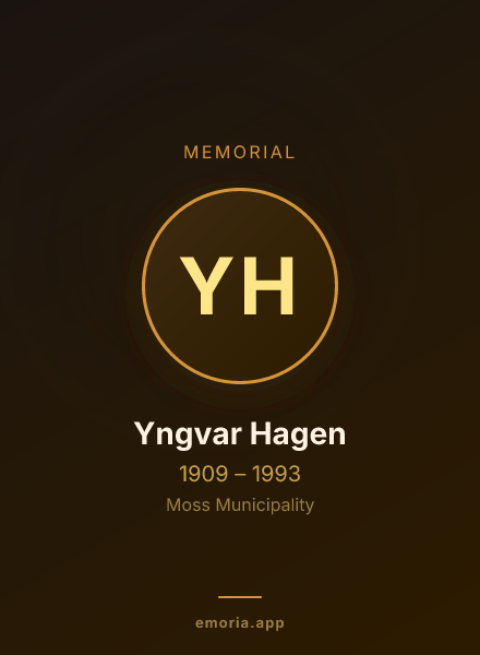 Memorial portrait of Yngvar Hagen