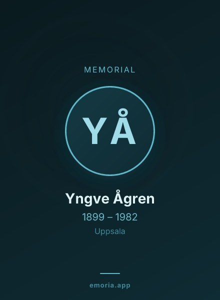 Memorial portrait of Yngve Ågren