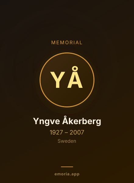 Memorial portrait of Yngve Åkerberg